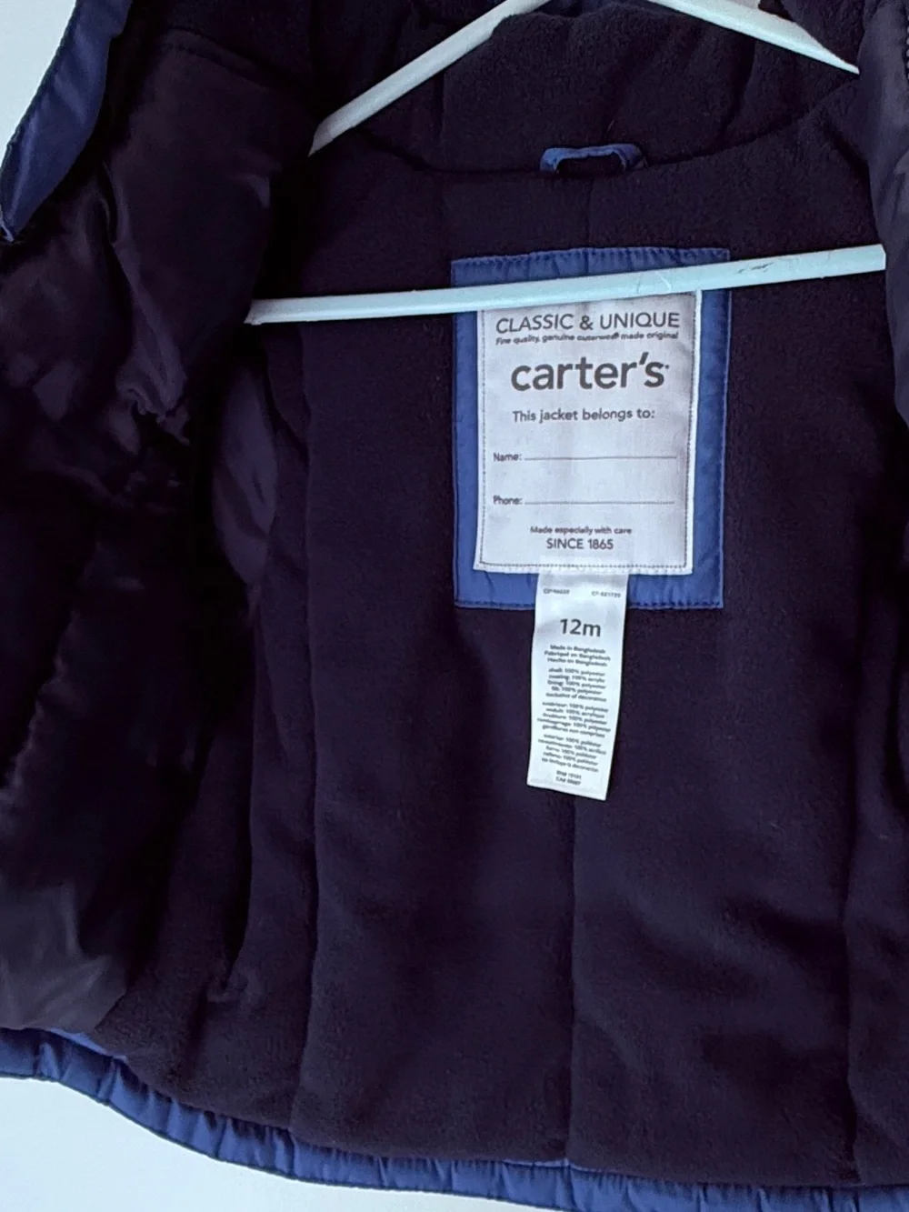 Carters warm hooded